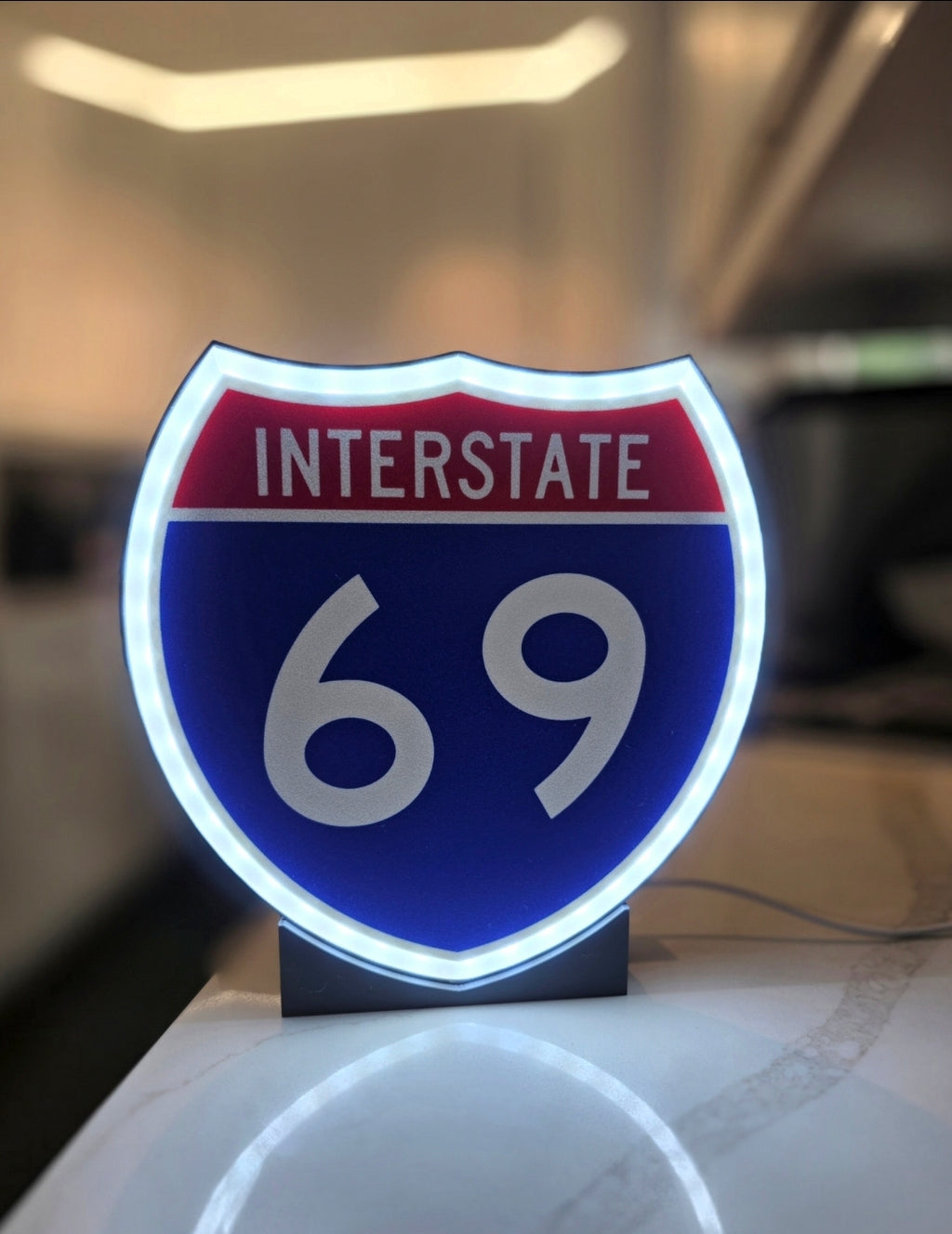 Interstate 69 Sign (Neon Style/Silicone)